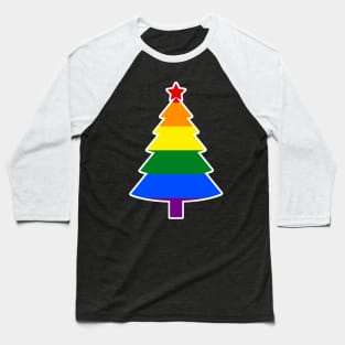 Christmas Tree LGBT Flag Gay Pride Rainbow Baseball T-Shirt